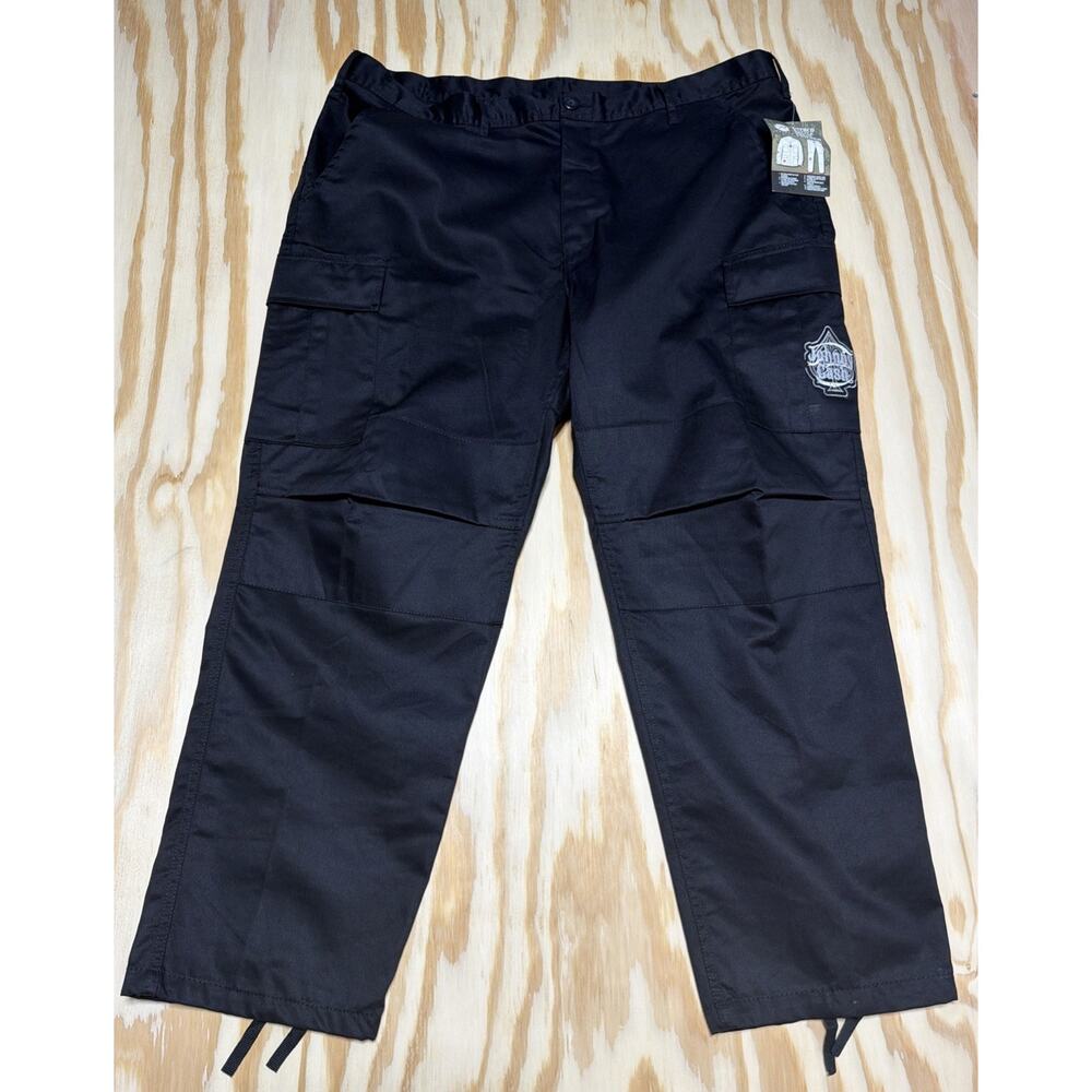 NEW Rothco Battle Tactical Cargo Pants Black XL Button Fly Embroider Johnny Cash